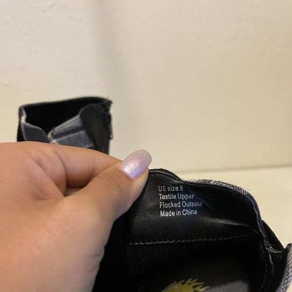 Volatile Womens Almond Toe Ankle Boots & Booties, Black & Blue, Size 8 - Picture 6 of 9